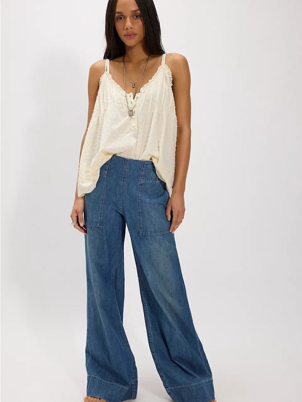We The Free Wide-Leg Jeans in Medium Blue Wash